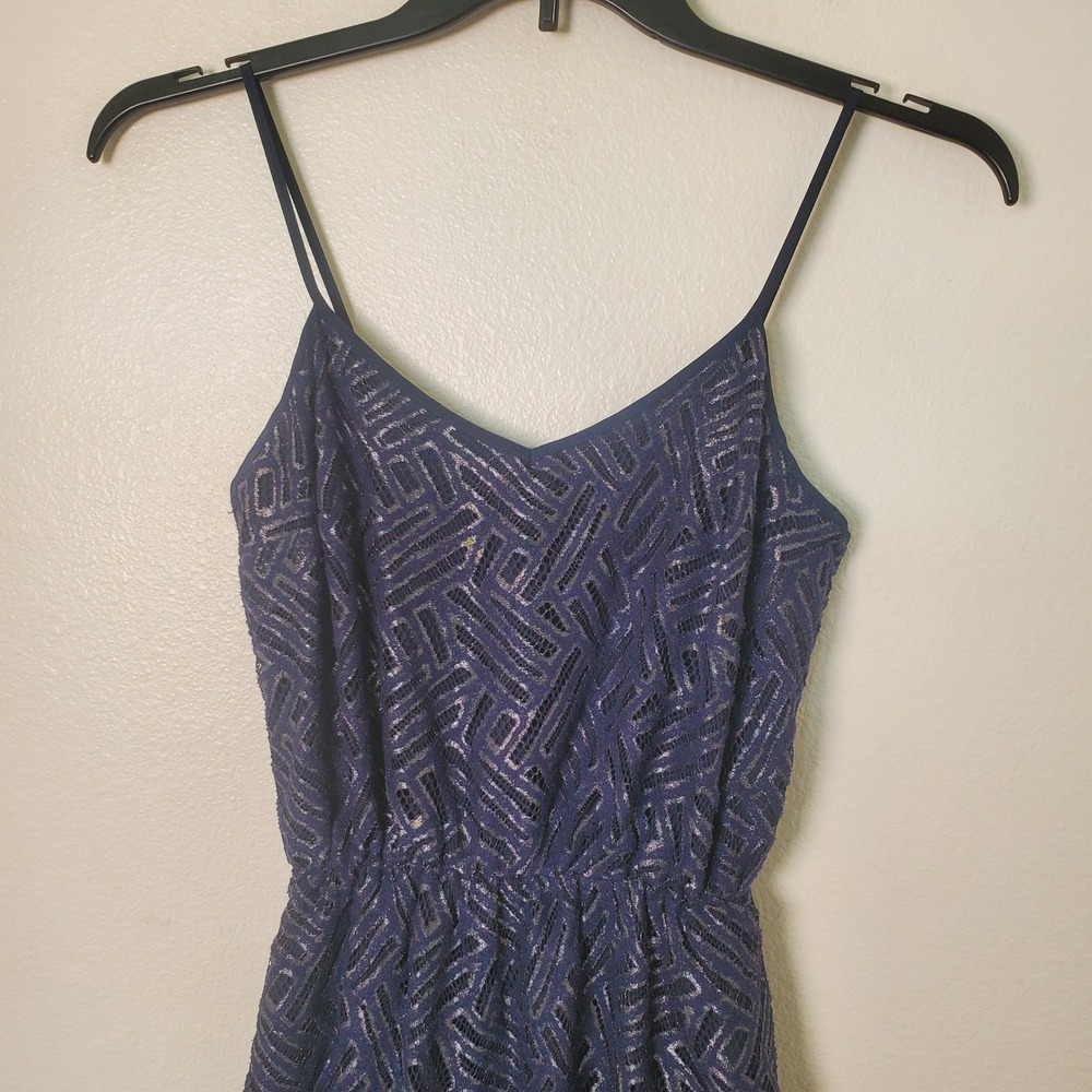 Lilly Pulitzer Resort Collection Navy Blue Metallic Silver Deanna Maxi Dress XS - Picture 12 of 13